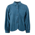 SSCSS Women's Stylish Blue Long-Sleeve Corduroy Turn-Down Collar Coat