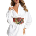 SSCSS Women's Renaissance Floral Underbust Corset Lace Up Waist Cincher Belt