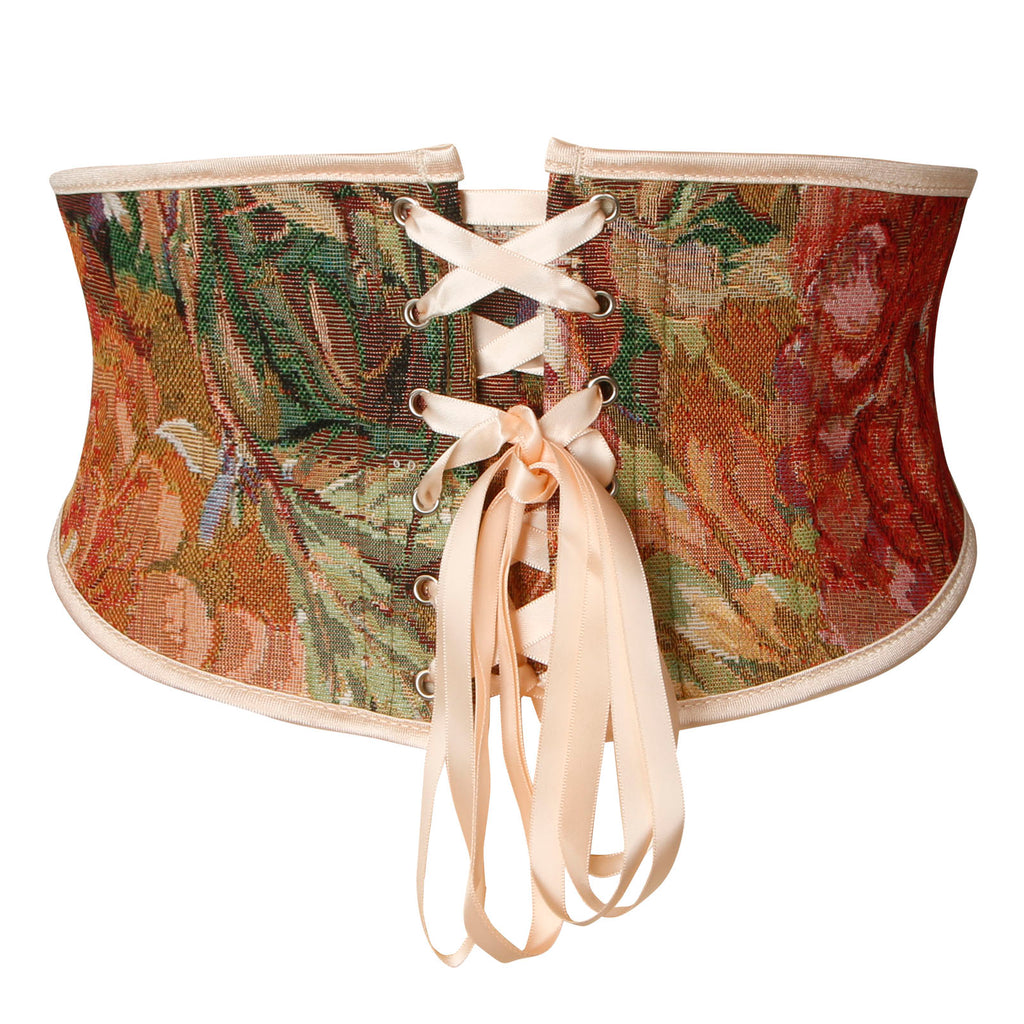 SSCSS Women's Renaissance Floral Underbust Corset Lace Up Waist Cincher Belt