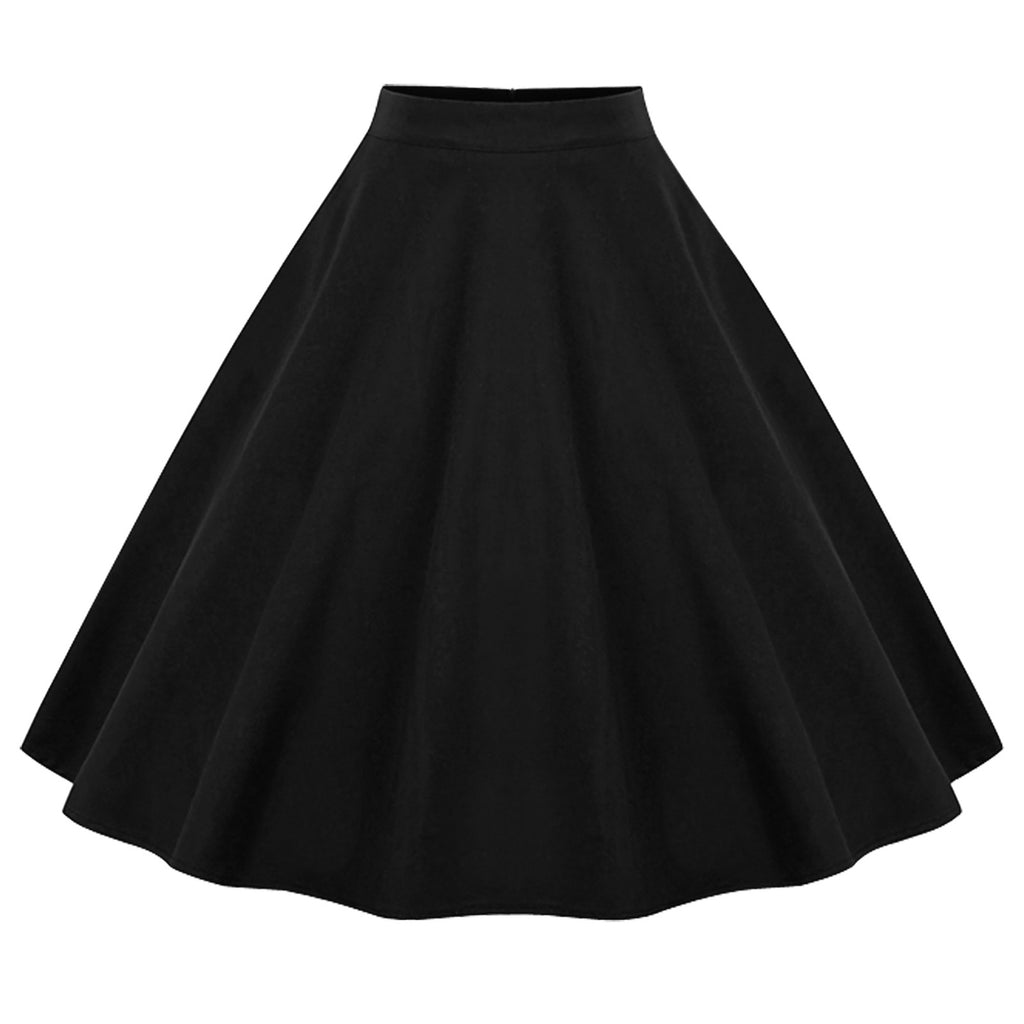 SSCSS Women's Casual Knee Length High Waisted Flare Midi A Line Full Circle Formal Skirt