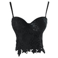SSCSS Women's Punk Goth Floral Lace Bustier Corset Party Bralet Crop Top