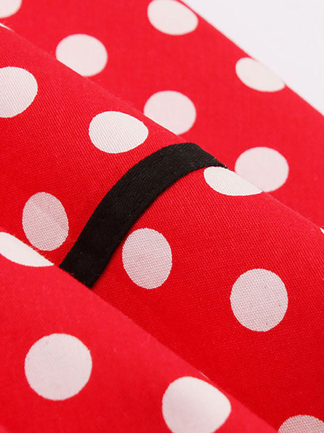 SSCSS Women's Sleeveless Christmas Party Polka Dot Cocktail Dress for Holiday