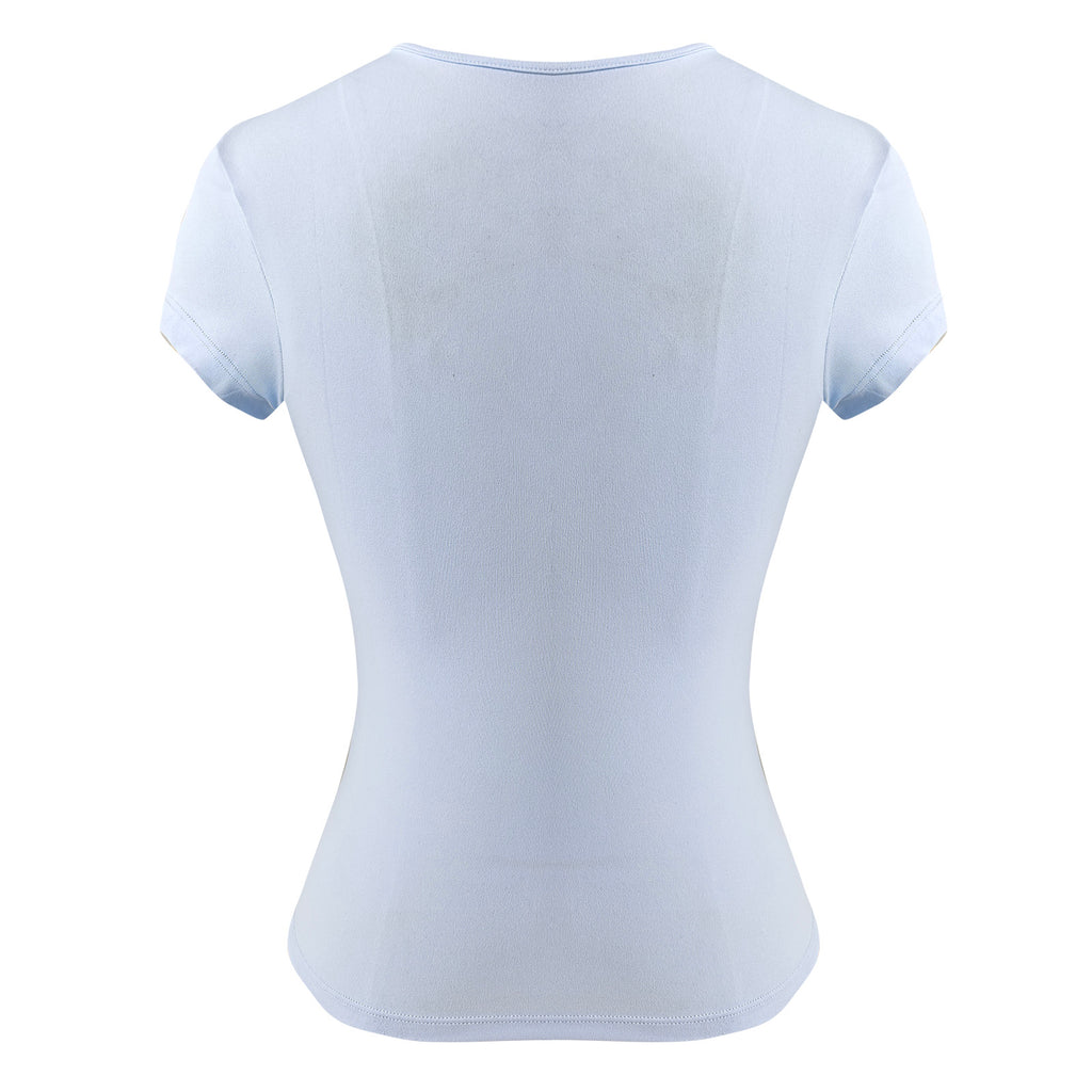 SSCSS Women's Slim-Fit Waist-Cinching Short Sleeve Yoga Sport Athletic Shirt